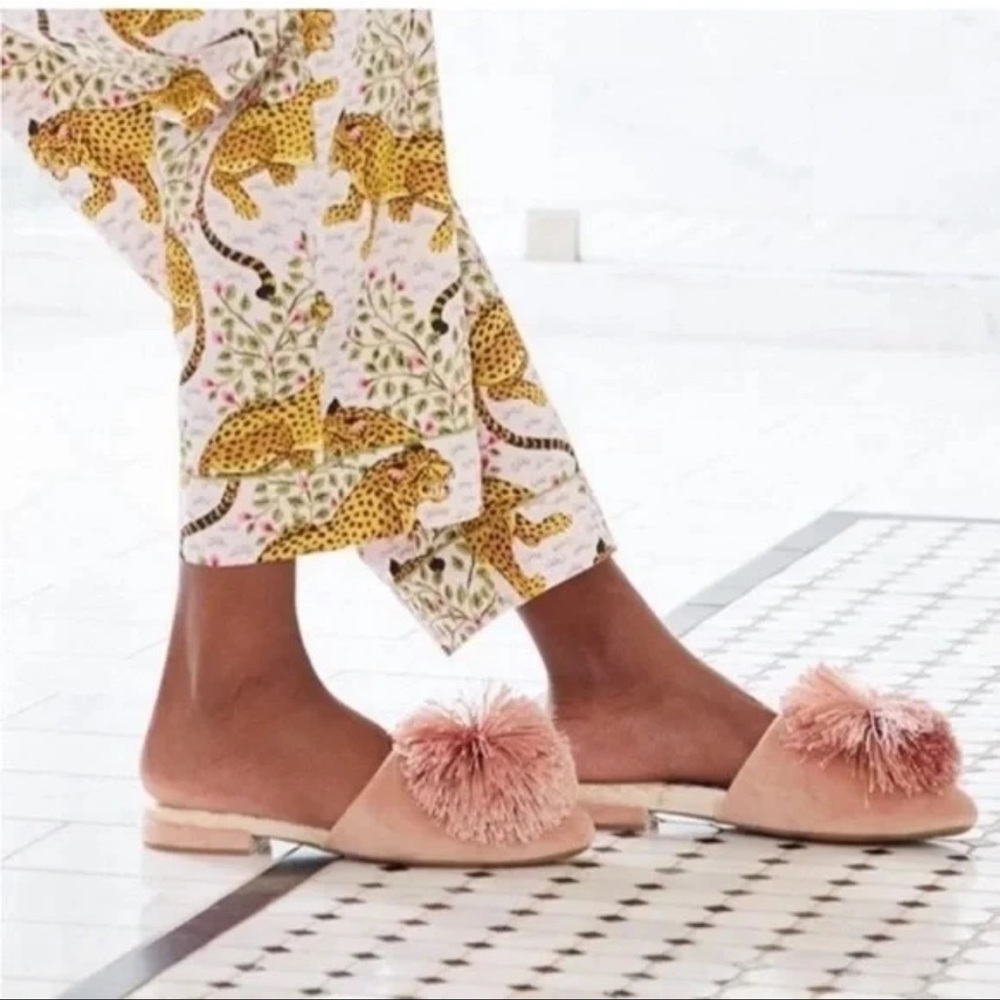 Birdies The Songbird Velvet Pom Pom Loafer Mules Size 7